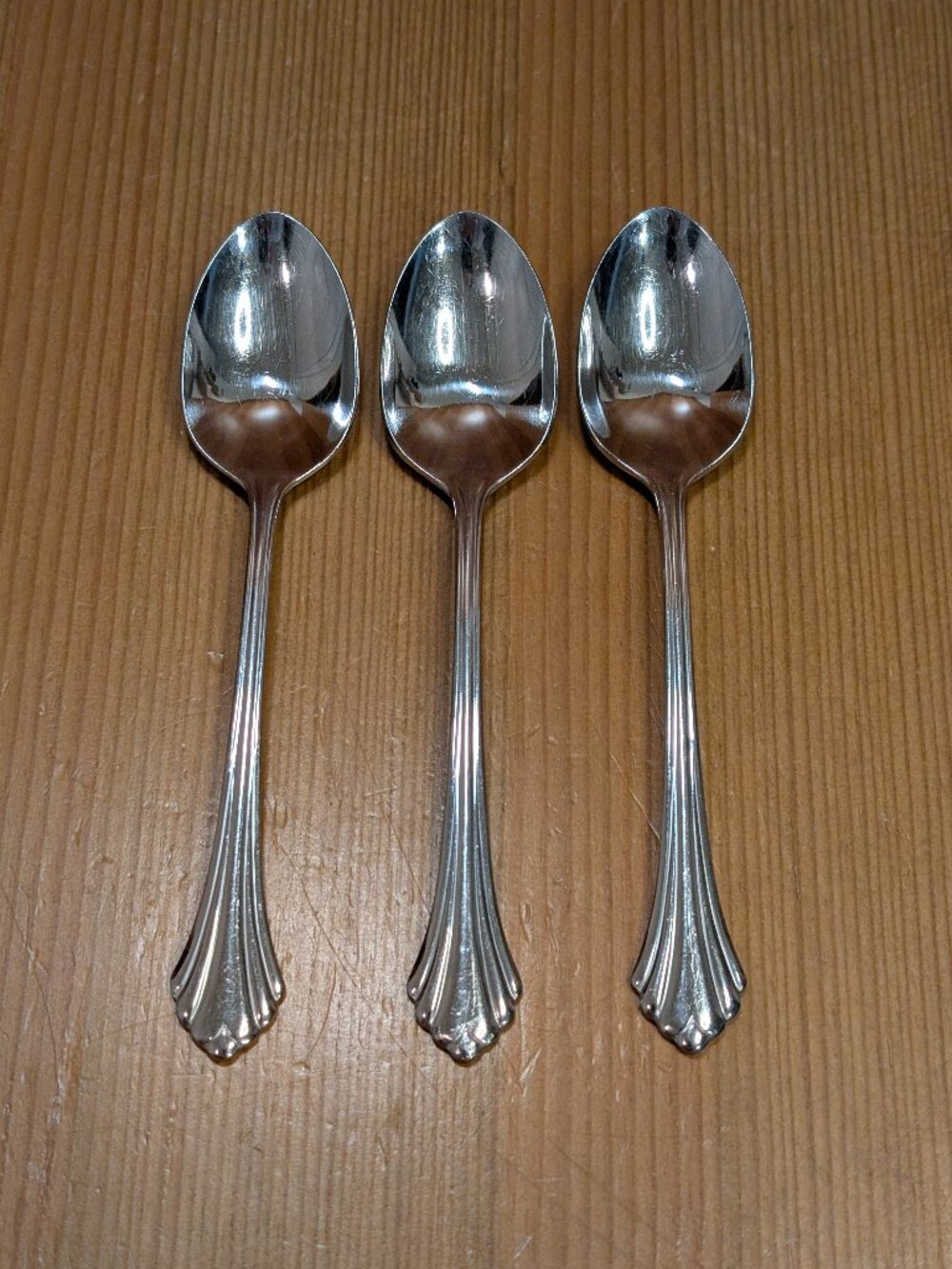 Lot of 3 Oneida BANCROFT Stainless Steel 6" Teaspoons Spoon Set USA - GUC